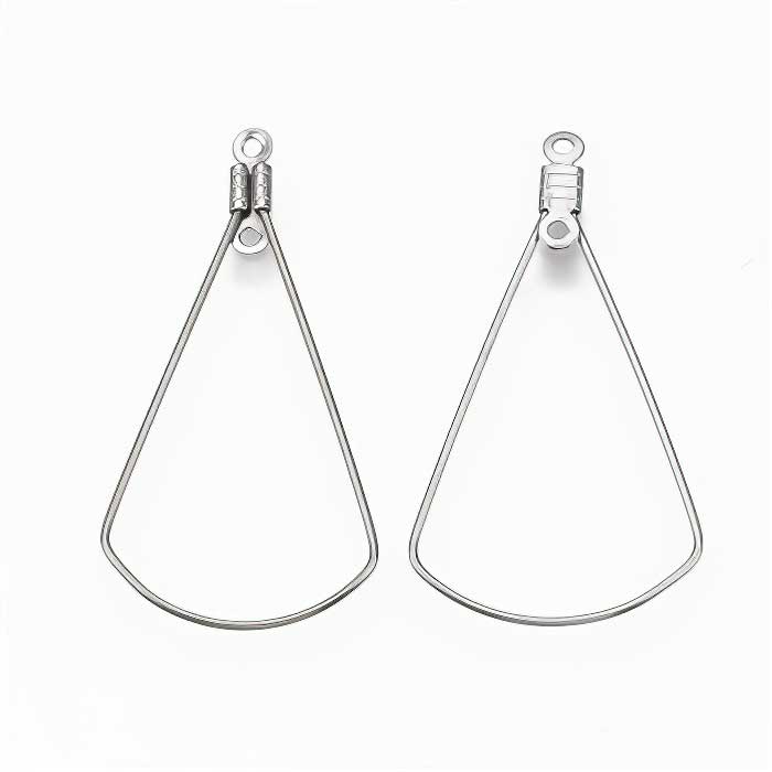 Earring Frame - Pie Wedge - Stainless Steel (10)
