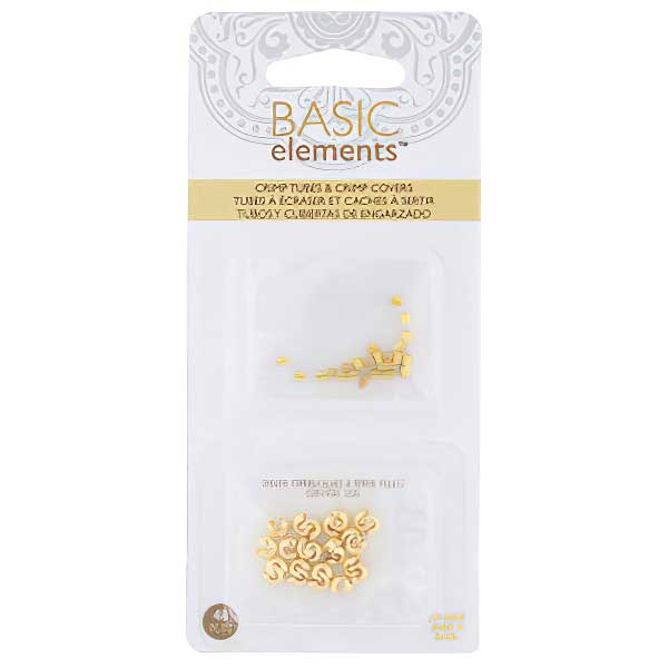 Crimp Tubes and Covers - 2/4mm Smooth - Goldplated (Pack)