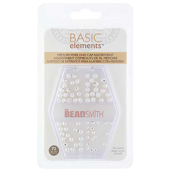 Memory Wire End Cap - Assorted Sizes and Textures - Silverplated (Pack)