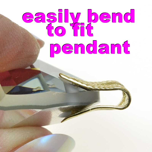 Pinch Bail Hammered/Smooth V - Bright Brass (2)