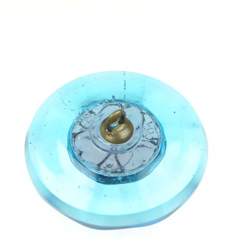 Czech Glass Button - Heart Flower - Aqualicious