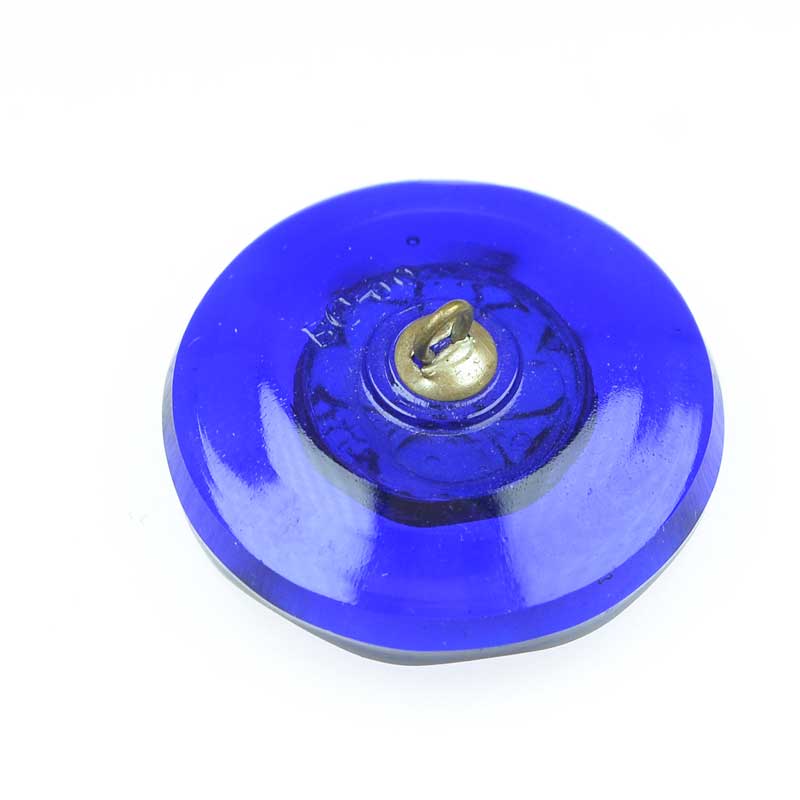 Czech Glass Button - Heart Flower - So Cobalt