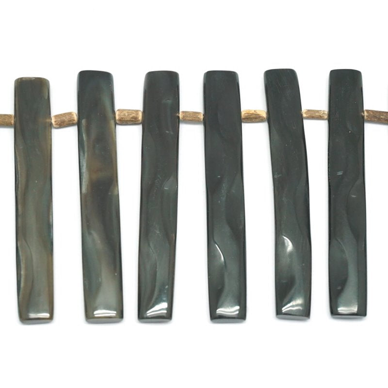 Carabao Water Buffalo Horn Beads Stick - Black