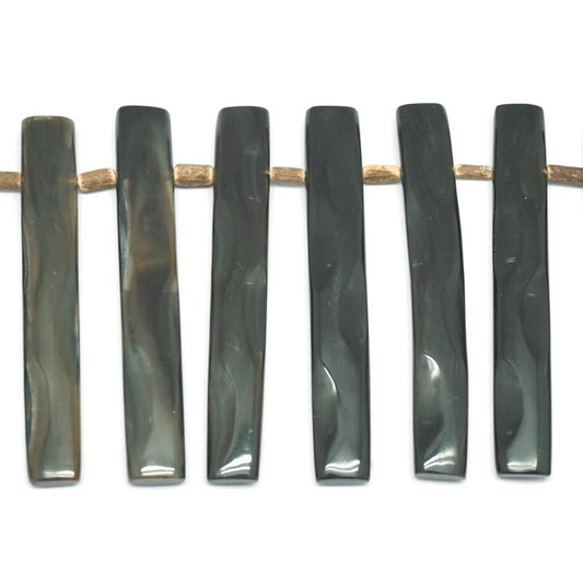 Carabao Water Buffalo Horn Beads Stick - Black