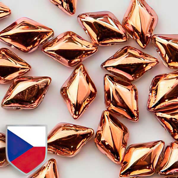 GemDuo - Crystal Capri Gold Czech Shield (8g)