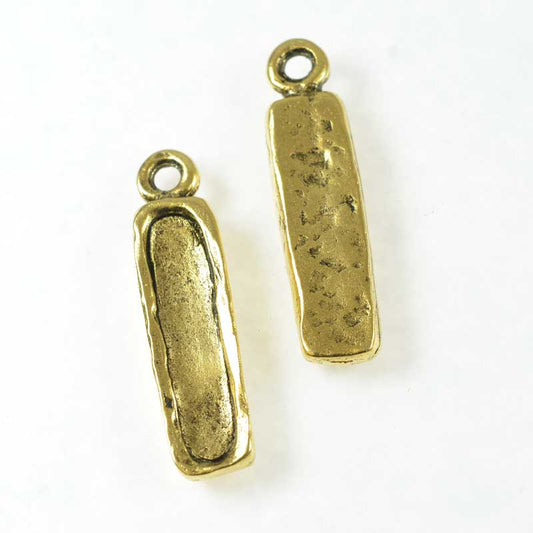 Resin Bezel Tray -  Boho Skinny Rectangle - Antiqued Gold