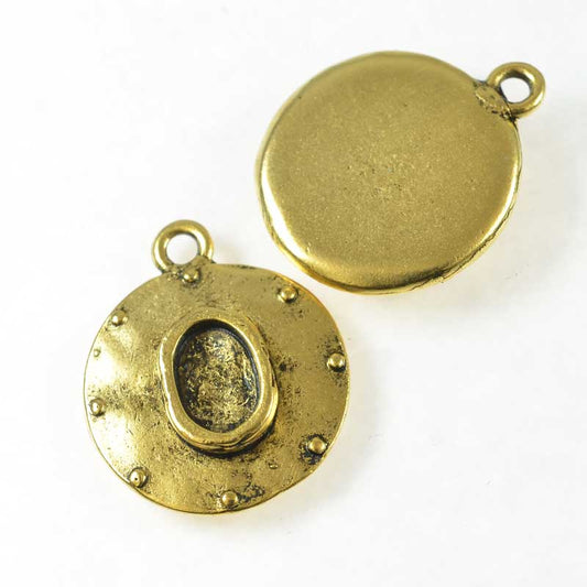 Resin Bezel Tray -  Boho Porthole - Antiqued Gold