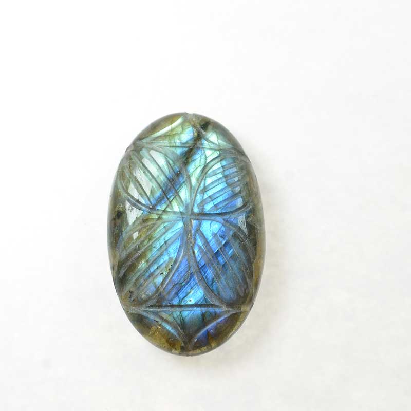 OOAK Stone Cabochon - Carved Oval - Labradorite