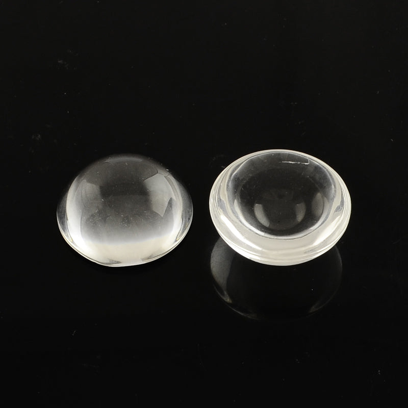 Glass Cabochon - 12mm Deep Round - Clear (10)