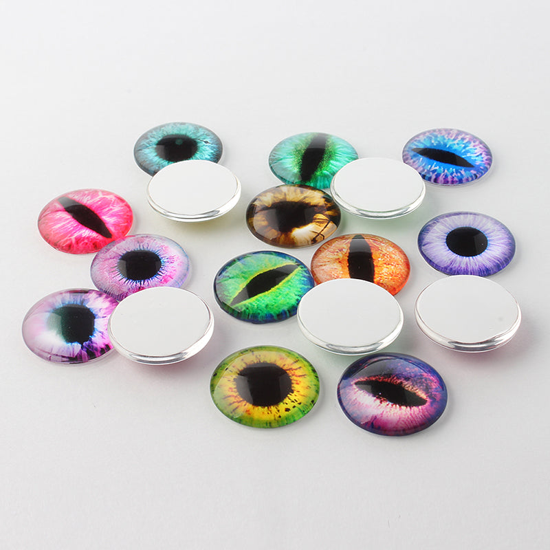 Glass Cabochon - 20mm - Round - Random Eyes (10)