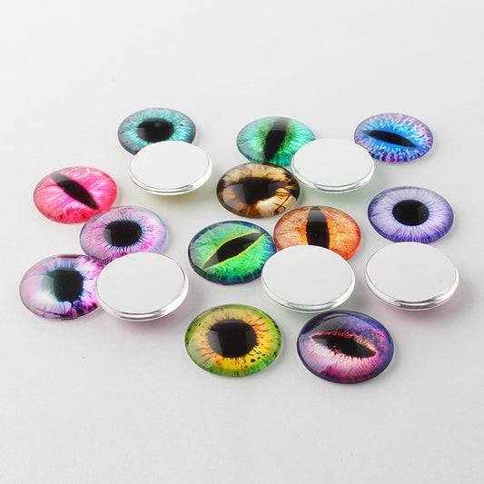 Glass Cabochon - 20mm - Round - Random Eyes (10)