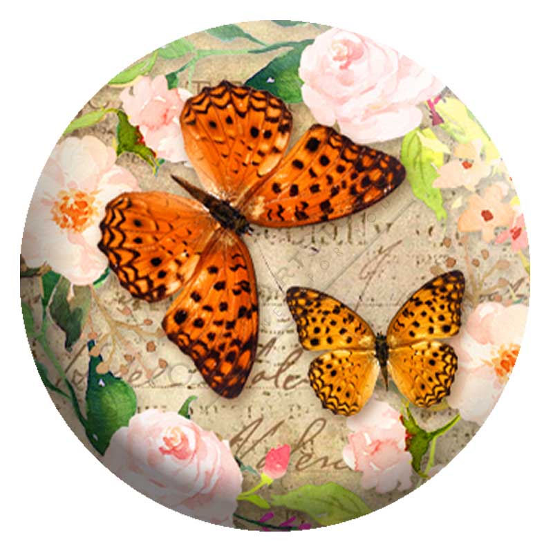 OlympiArt Cabochon Round - 30mm - Leopard Wing