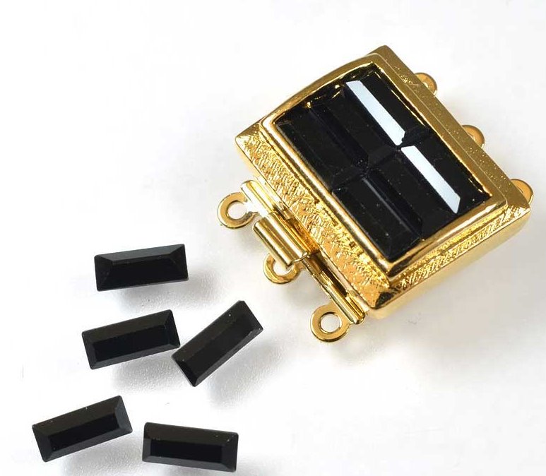 Swarovski Rhinestones Baguette (Article 4501) - 3x7mm - Jet (6)