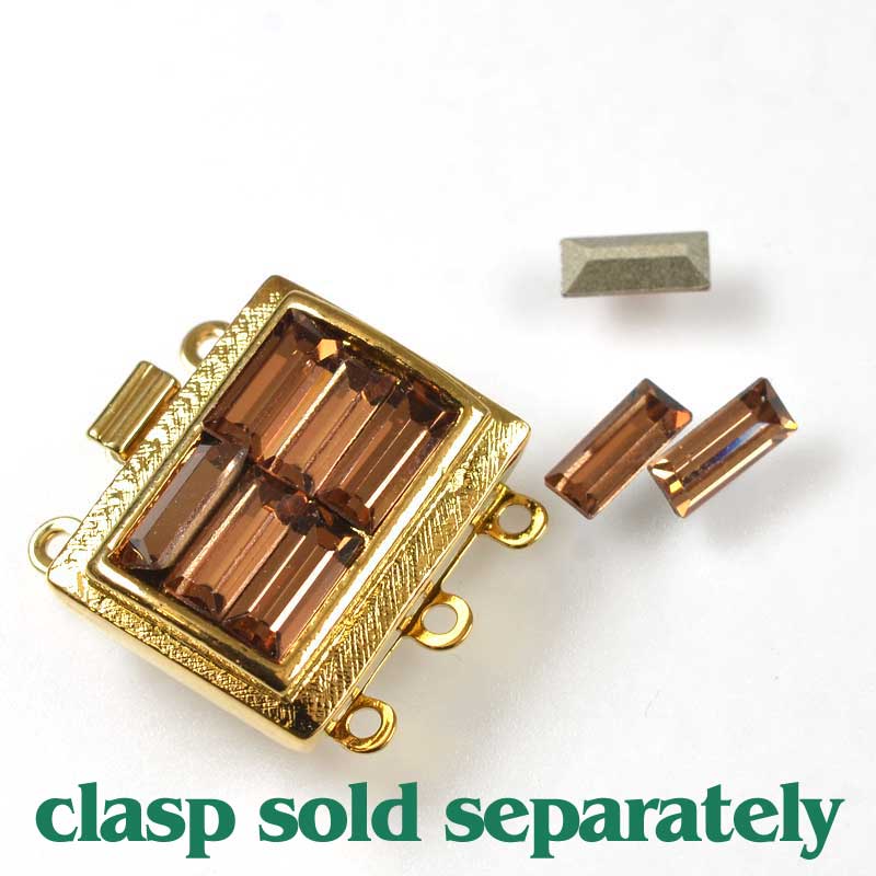 Swarovski Rhinestones Baguette (Article 4501) - 3x7mm - Light Smoked Topaz (6)