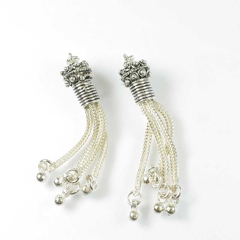 Sterling Silver Chain Tassel Charm Each