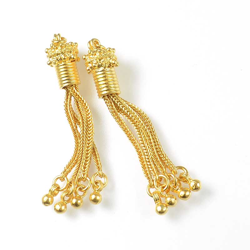 Vermeil Chain Tassel Charm Each