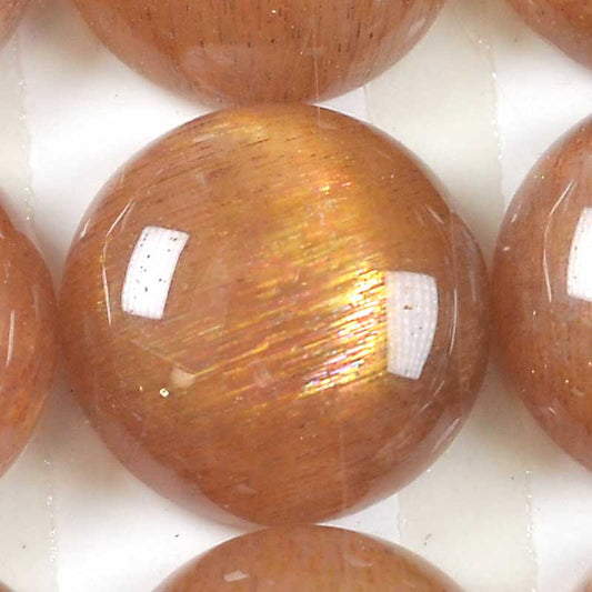 Stone - 10mm Round Cabochon - Gold Sunstone