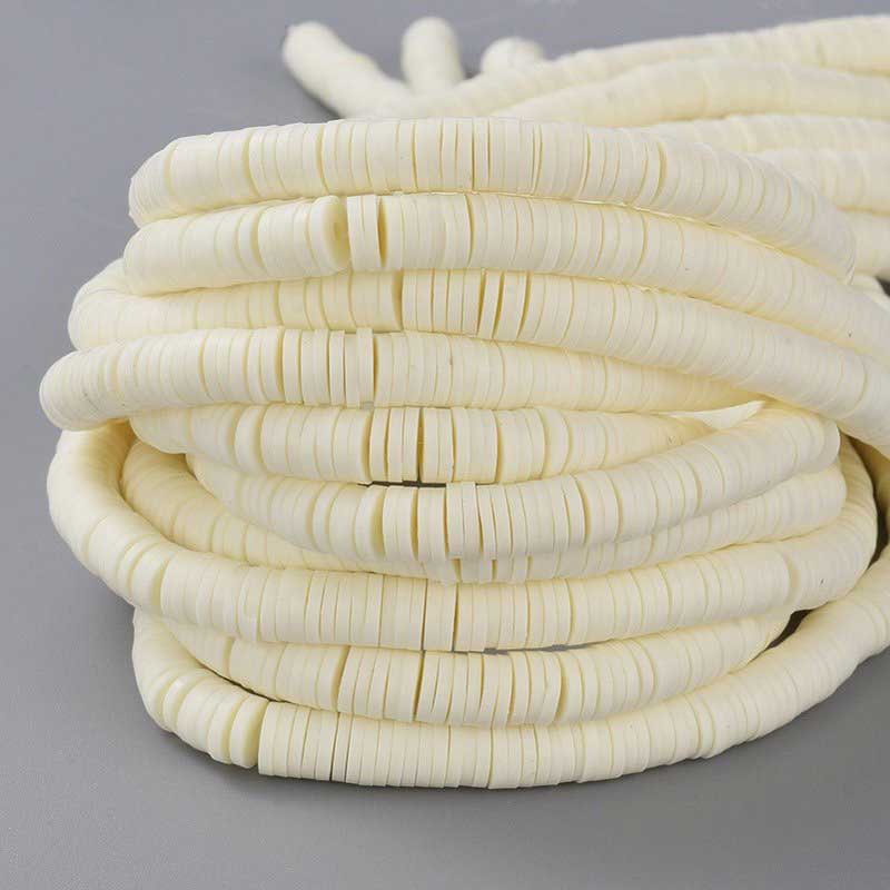 Polymer Clay Vinyl - Heishi - Vanilla Cream (strand)