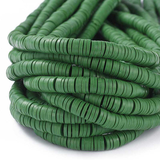 Polymer Clay Vinyl - Heishi - Kale (strand)