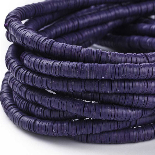 Polymer Clay Vinyl - Heishi - Eggplant (strand)