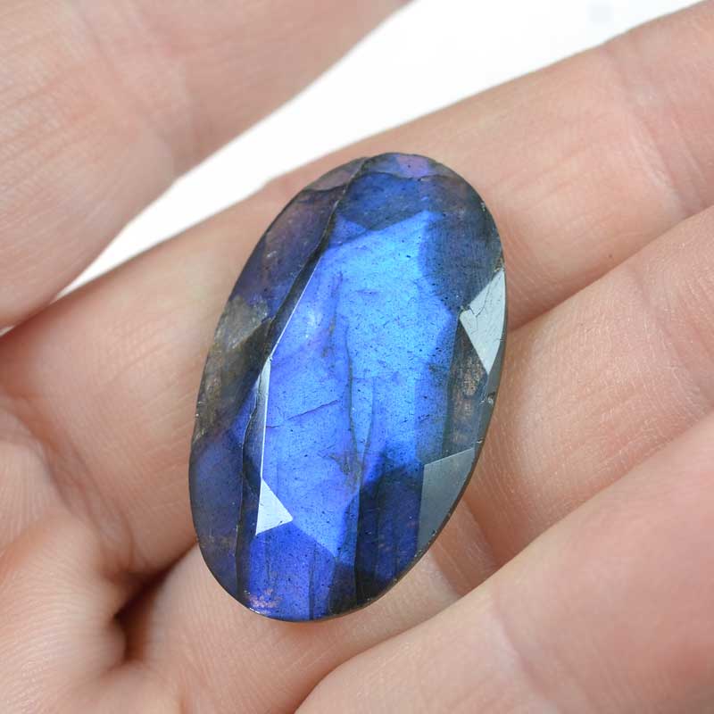 OOAK Stone Cabochon - Faceted Oval - Labradorite