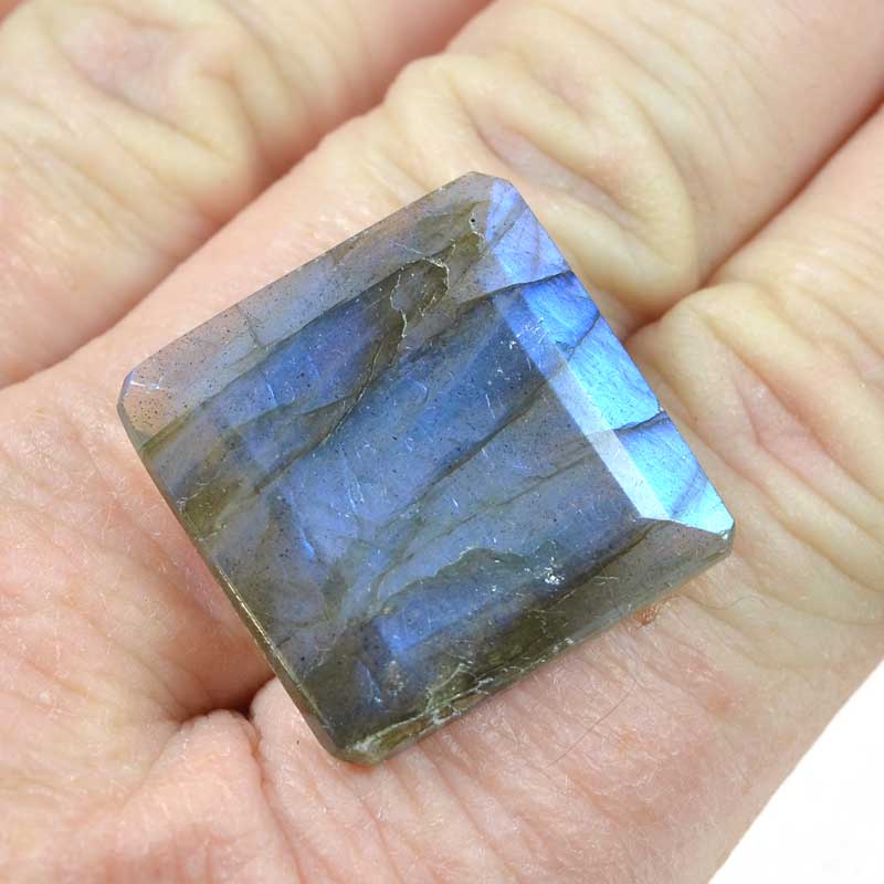 OOAK Stone Cabochon - Faceted Square - Labradorite