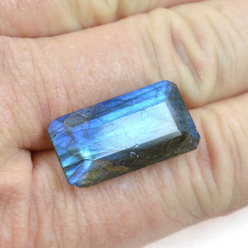 OOAK Stone Cabochon - Faceted Rectangle - Labradorite