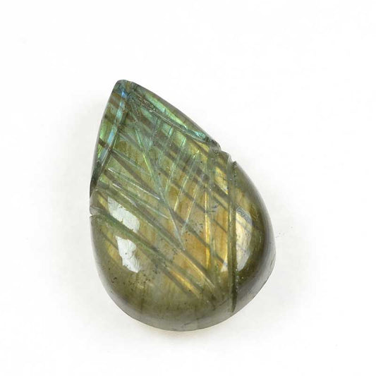 OOAK Stone Cabochon -  Carved Drop - Labradorite