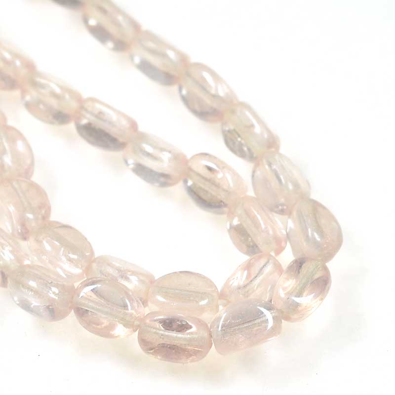 Czech Glass Edged Oval - 7mm - Rose Luster (strand 50)