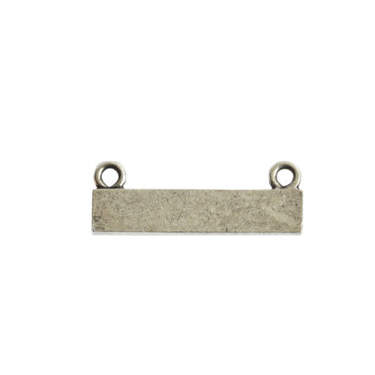 Resin Bezel Tray - 14mm Itsy Horizontal Rectangle  - Antiqued Silver