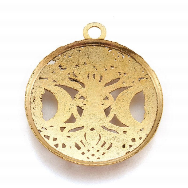 Triple Moon Goddess Pend Ant Gold Each