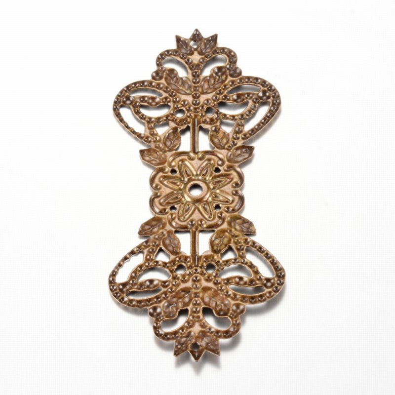 Metal Filigree - 73mm Epaulette - Antique Bronze (2)