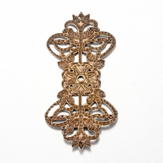 Metal Filigree - 73mm Epaulette - Antique Bronze (2)