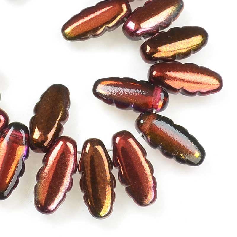 Serrated Dagger Beads - Magic Raspberry (strand 25)