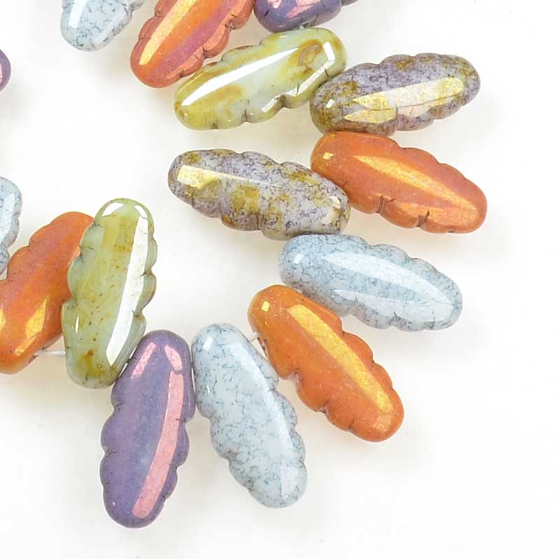 Serrated Dagger Beads - Lumi Mix (strand 25)