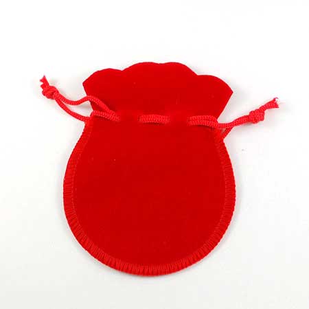Rounded Velvet Gift Bag - 3in - Imperial Red (5)