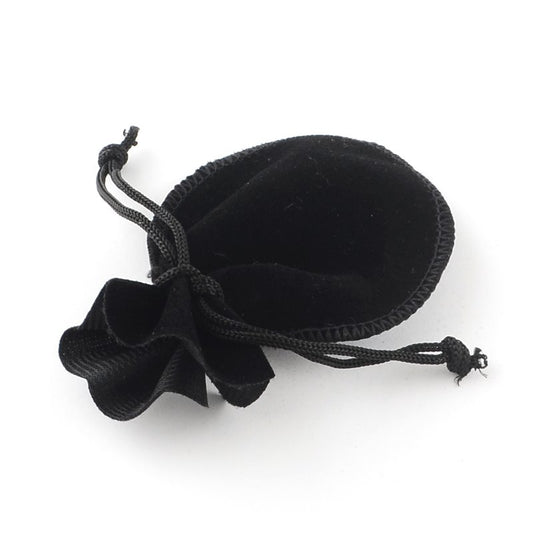 Rounded Velvet Gift Bag - 3in - Classic Black (5)