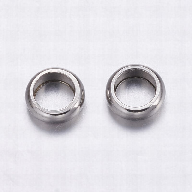 Bead - 6mm Rondelle Ring - Stainless Steel (25)