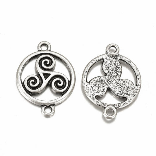 Pendant - Triskelion Link - Sterling Plated