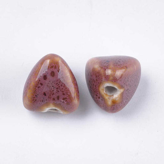 Glazed Porcelain Bead - Zongzi - Chestnut (10)