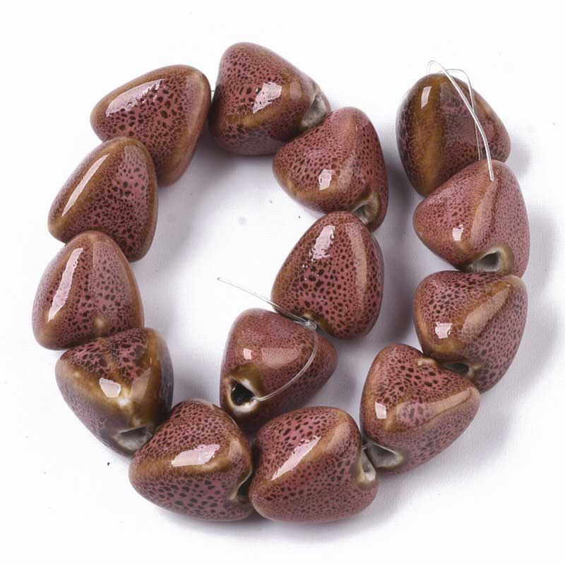 Glazed Porcelain Bead - Zongzi - Chestnut (10)