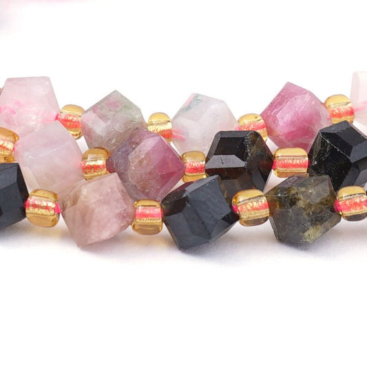 Tourmaline 4x6mm CornerDrill Cube 16in