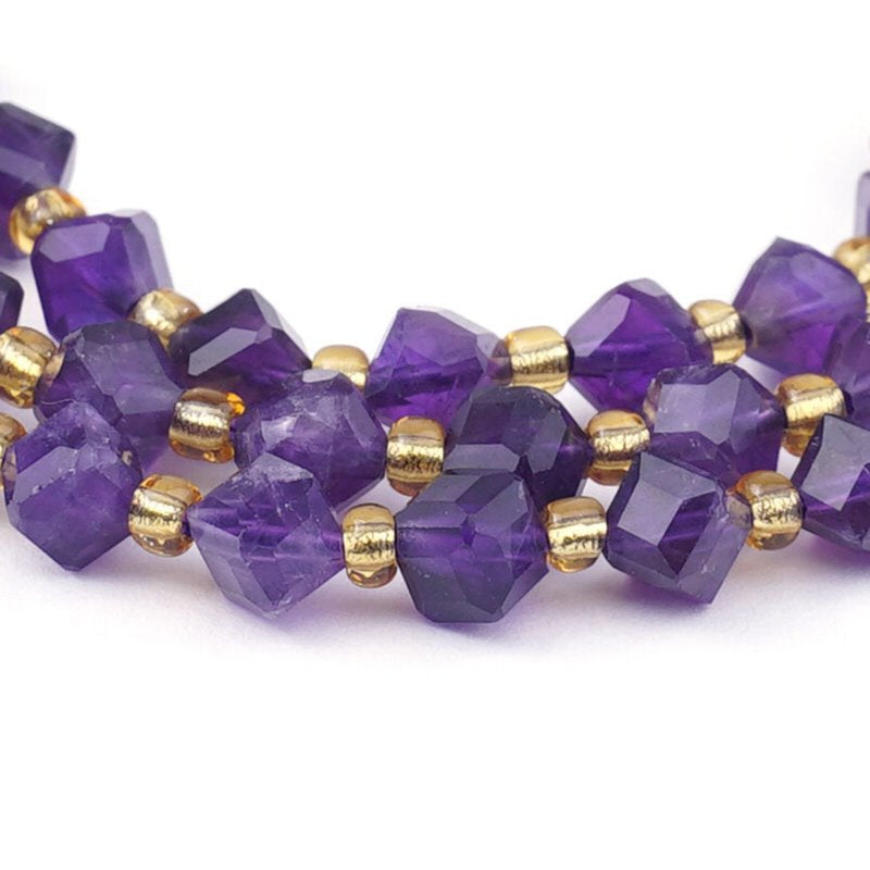 Amethyst 4x6mm CornerDrill Cube 16in