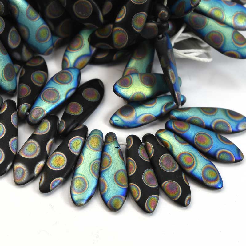 Fringe Beads Dagger Beads - 16mm - Aphrodite Peacock (25)