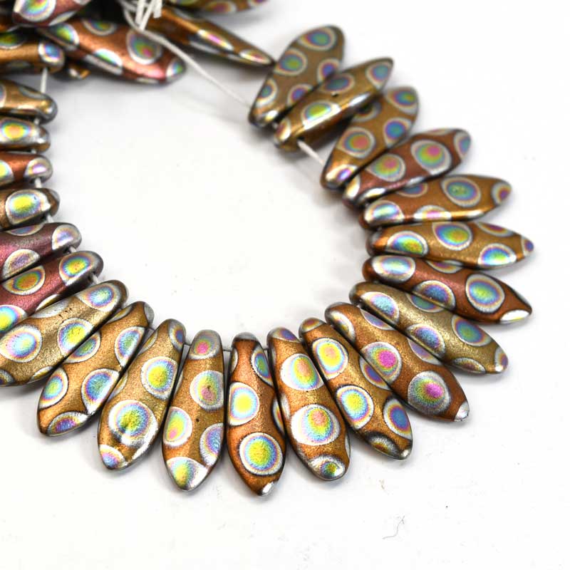 Fringe Beads Dagger Beads - 16mm - Bronze Peacock (25)