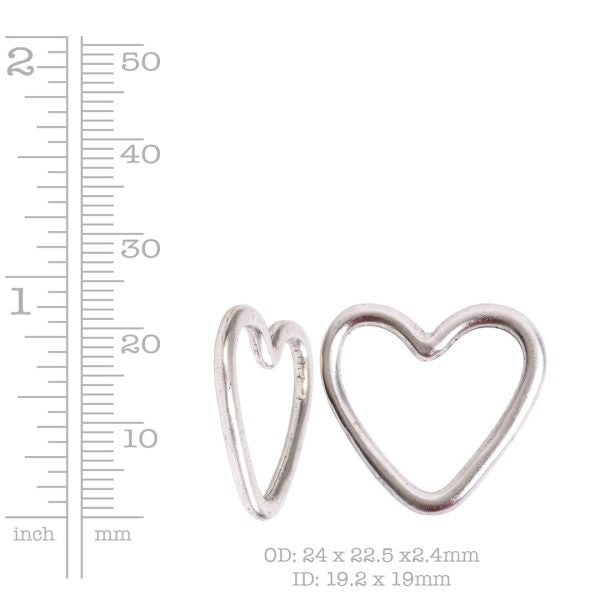 Link - 24mm Organic Heart - Antiqued Copper