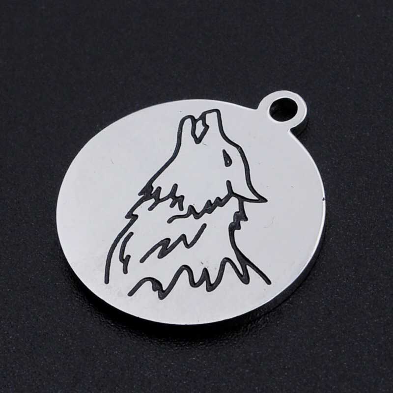 Howling Wolf Disc Stainless Steel Each