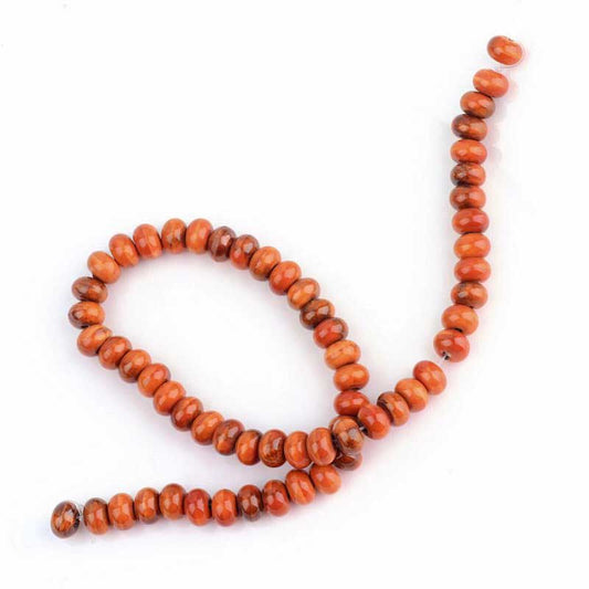 Glazed Porcelain Bead - 8x5mm Donut Rondelle - Caramel (20)