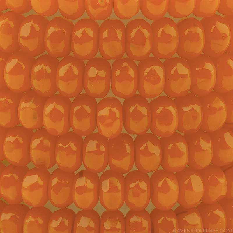 Fire Polish Beads - 3x2mm - Gem Cut Microspacer - Mandarin Opal (strand 50)