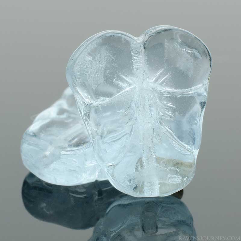 Glass Bead Pansy Flower - 13mm - Alexandrite (Strand 12)